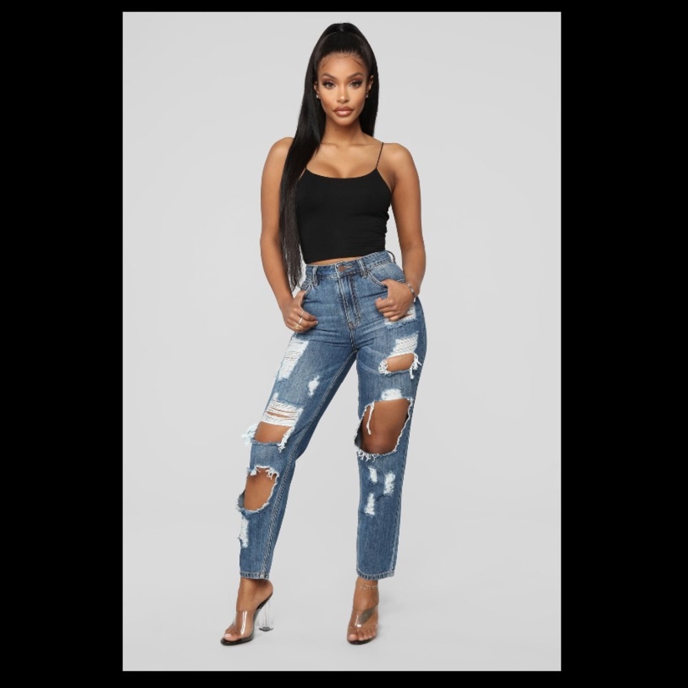 Fashion Nova Janelle Boyfriend Jeans XL High Waist